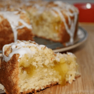 Slice of lemon coffee cake