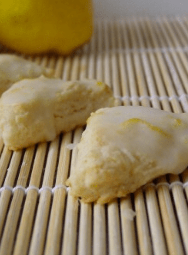 Glazed mini lemon scones